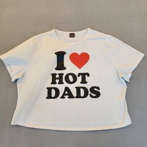 Cherry Kitten I Heart Hot Dads Graphic Baby Tee White Plus 3X Y2K Style